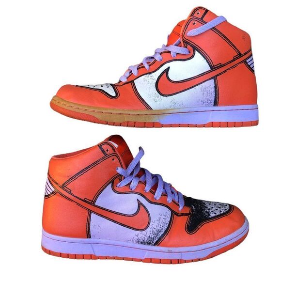 VINTAGE 2007 Nike Dunk High 1 Piece Premium Orange Size 10 - Picture 2 of 12